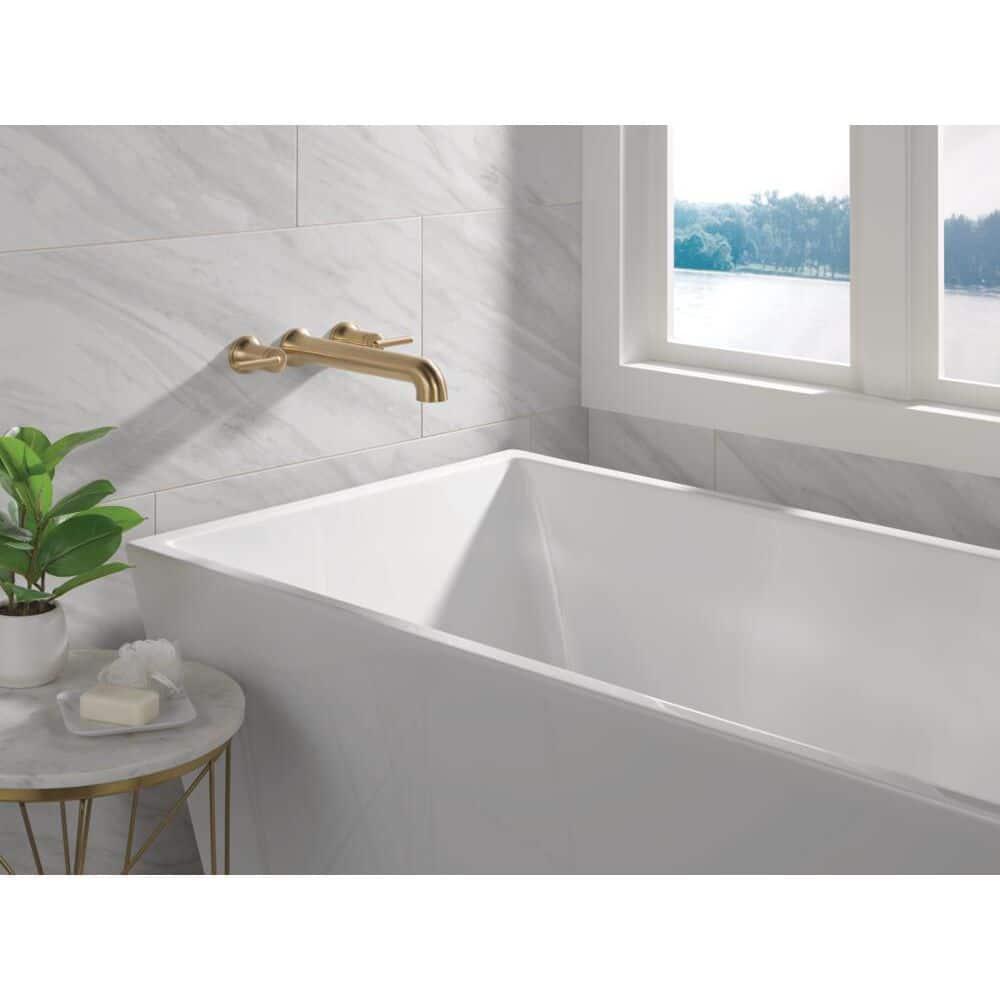 Delta Trinsic Wall Mounted Tub Filler, Champagne Bronze