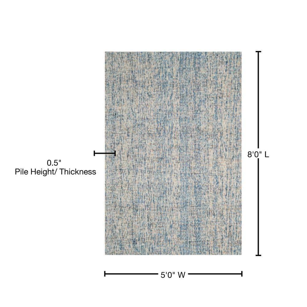 Abstract ABT468 Handmade Indoor Area Rug - Dark Blue/Rust - 5'x8' - Safavieh