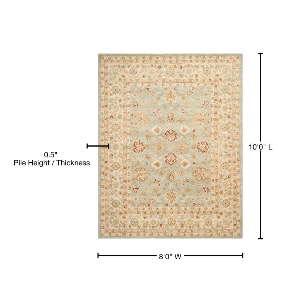 Antiquity AT822 Hand Tufted Area Rug - Grey Blue/Beige - 8'x10' - Safavieh.
