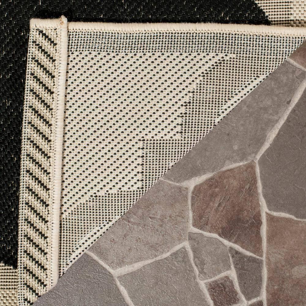 Courtyard CY6243 Power Loomed Indoor and Outdoor Area Rug - Black/Beige - 9'x12' - Safavieh