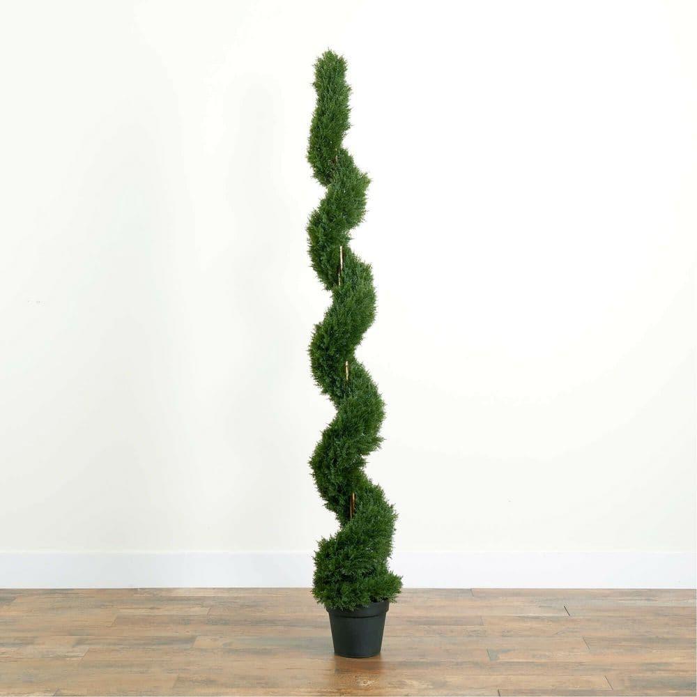 Fleur De Lis Living Faux Cedar Topiary in Pot