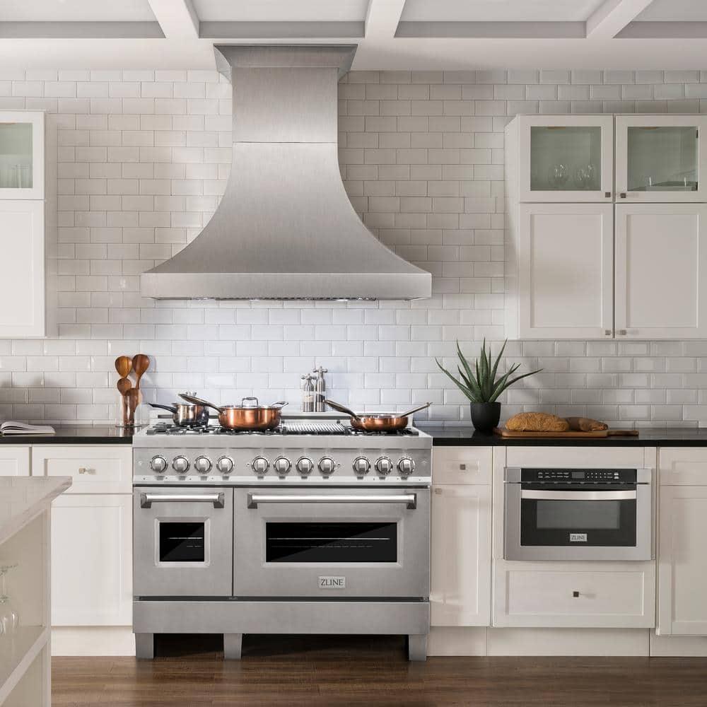 ZLINE 48 in. 6.0 cu. ft. Legacy Dual Fuel Range W/ 7 Burner Gas Cooktop & 2 Electric Ovens in Stainless Steel (RA48)