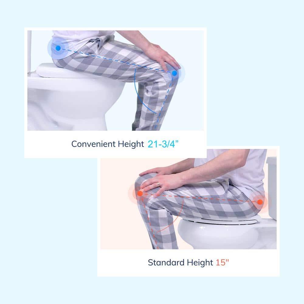 2-Piece 1.28/.09 GPF Dual Flush Elongated 20 in. Extra Tall Toilet in White, Seat Included