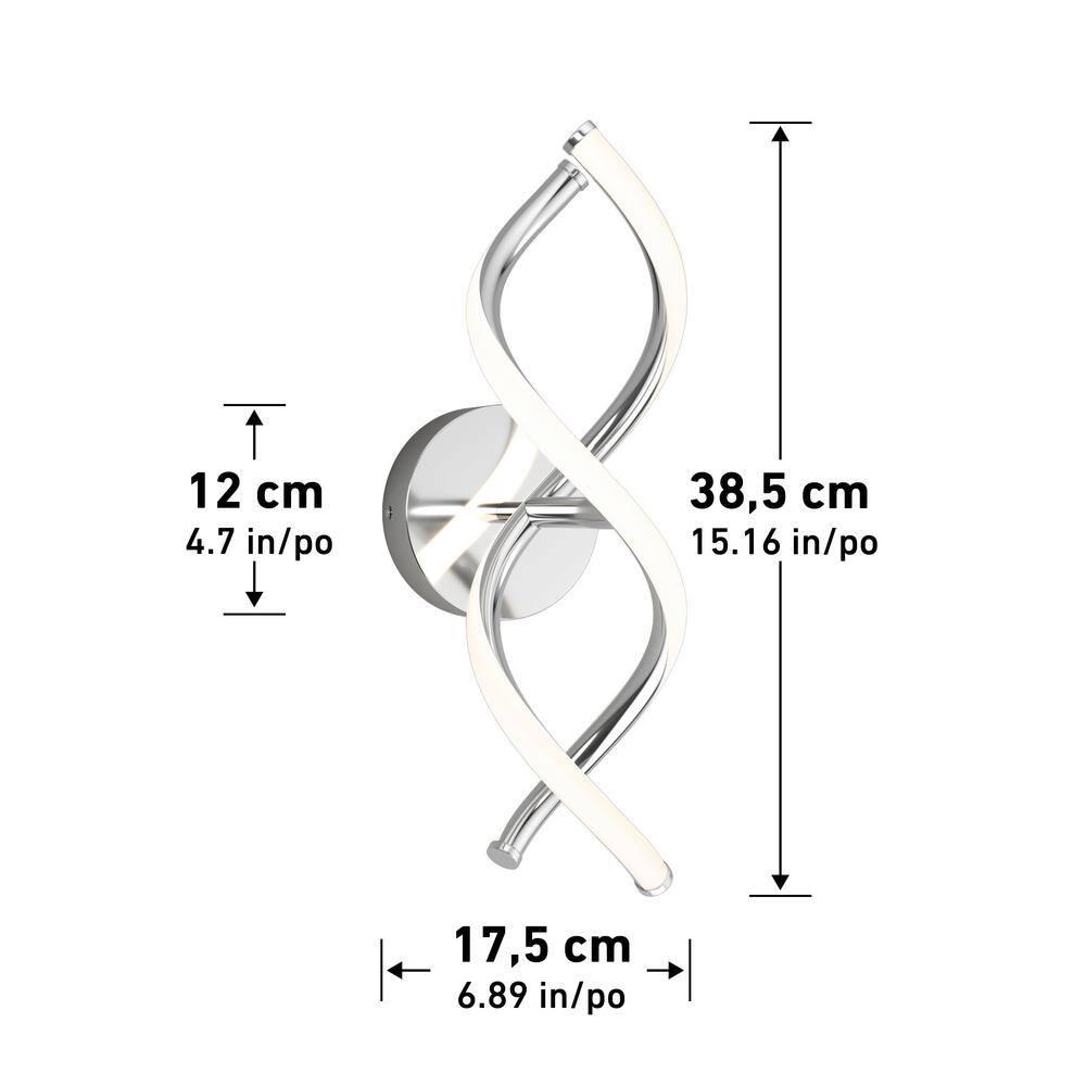 DNA 4.7 in. 1-Light Chrome Plated Selectable 3 CCT Integrated LED Sconce Vanity Light