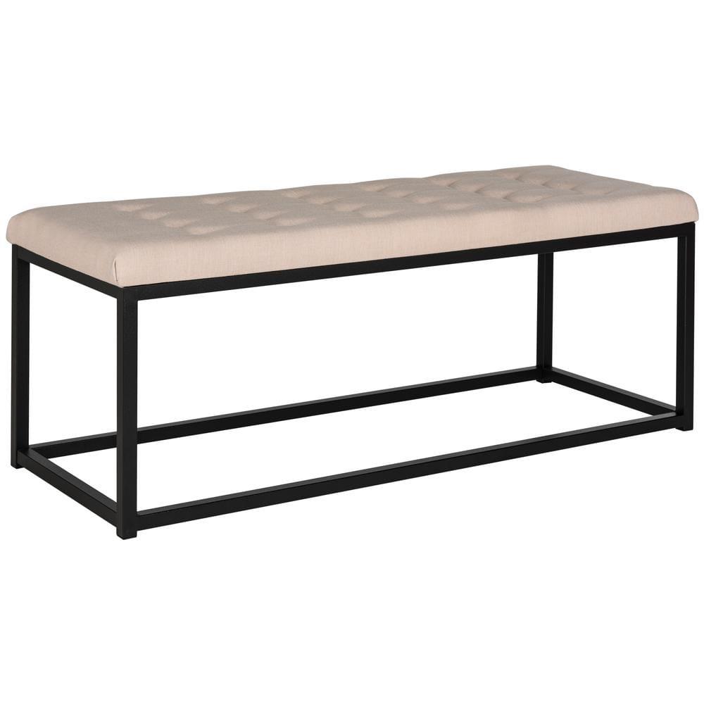 Reynolds Bench - Beige/Black - Safavieh