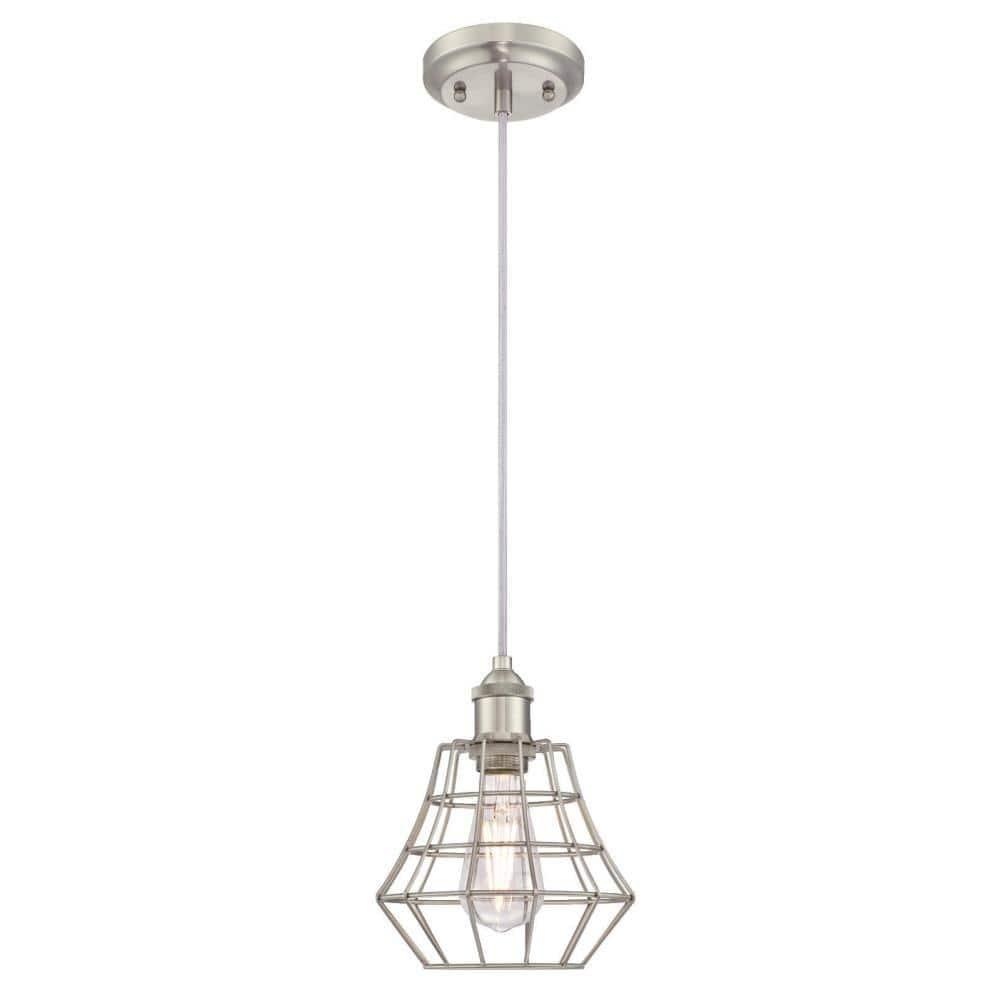 Nathaniel 1 - Light Brushed Nickel Geometric Pendant