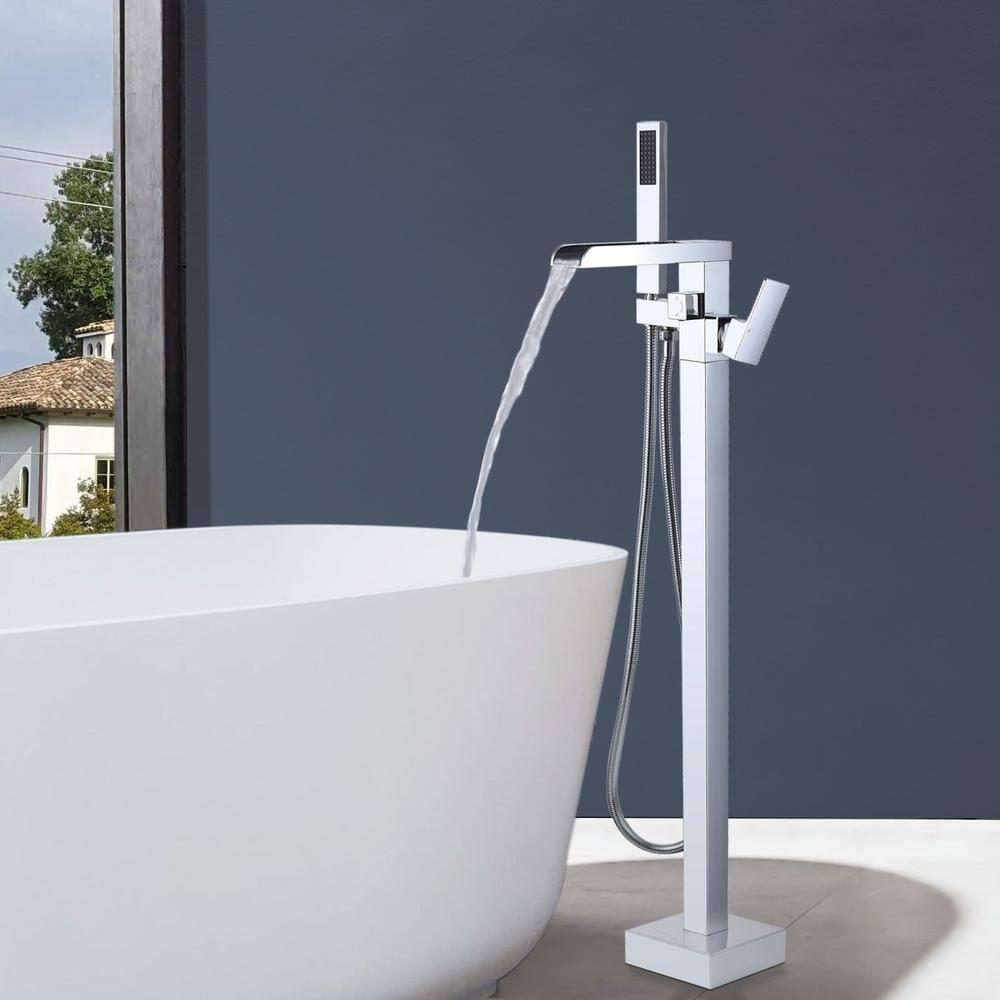 1 Handle Bathroom Freestanding Tub Filler with Diverter
