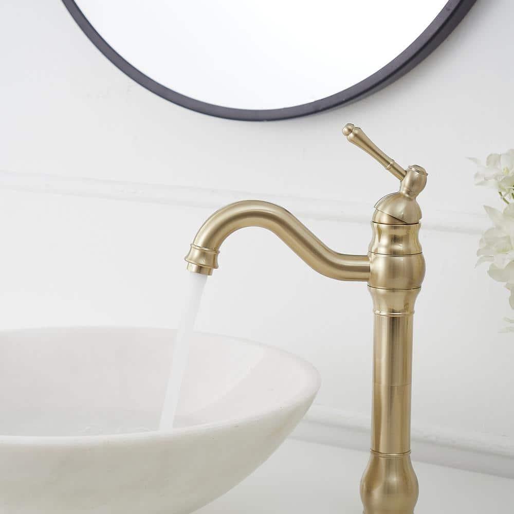 VIBRANTBATH 9310-BG Vessel Sink Faucet Single-handle Bathroom Faucet with Drain Assembly