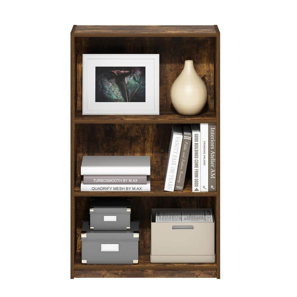 Furinno JAYA Simple Home 3-Tier Adjustable Shelf Bookcase, Amber Pine
