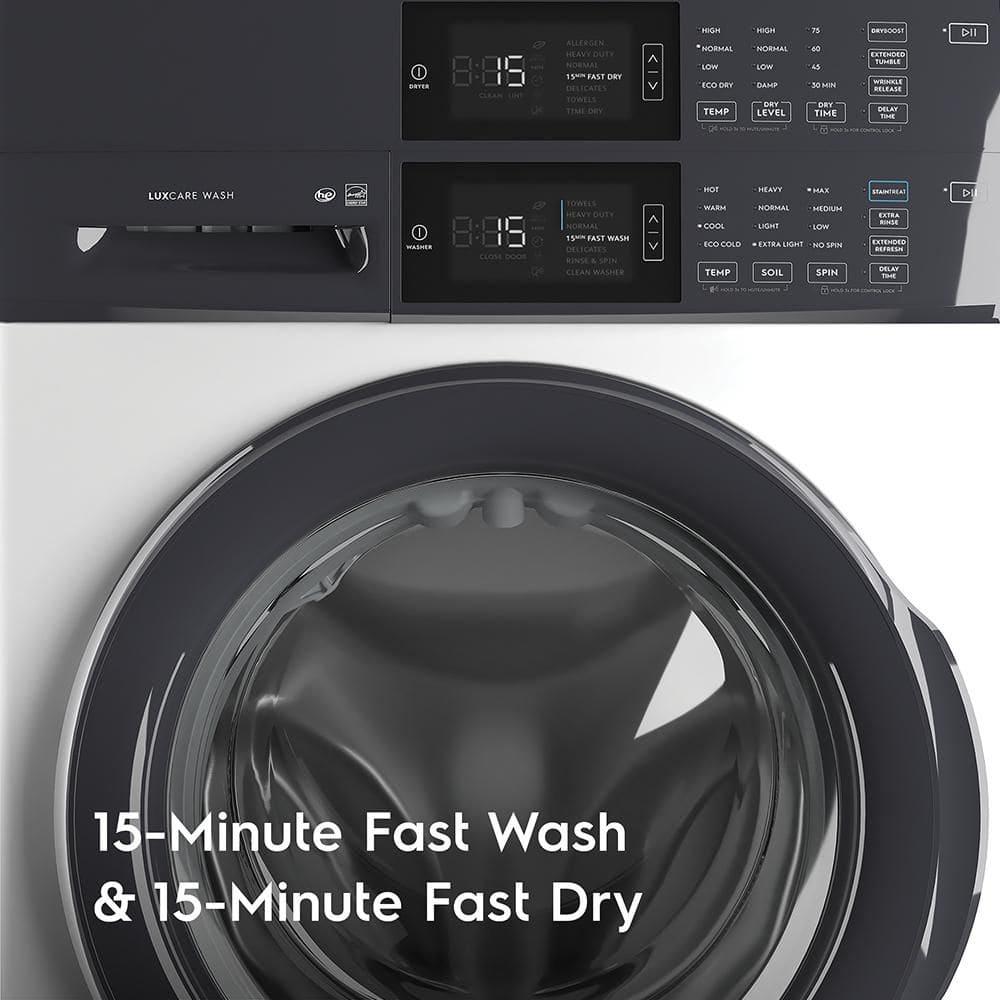 Electrolux Washer & Dryer Set with Stackable 4.4 Cubic Feet Front Load Washer and 8 Cubic Feet Dryer with Stacking Kit
