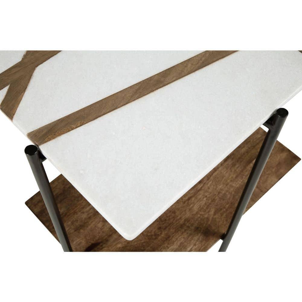 17 Stories Lajoy Marble Top End Table