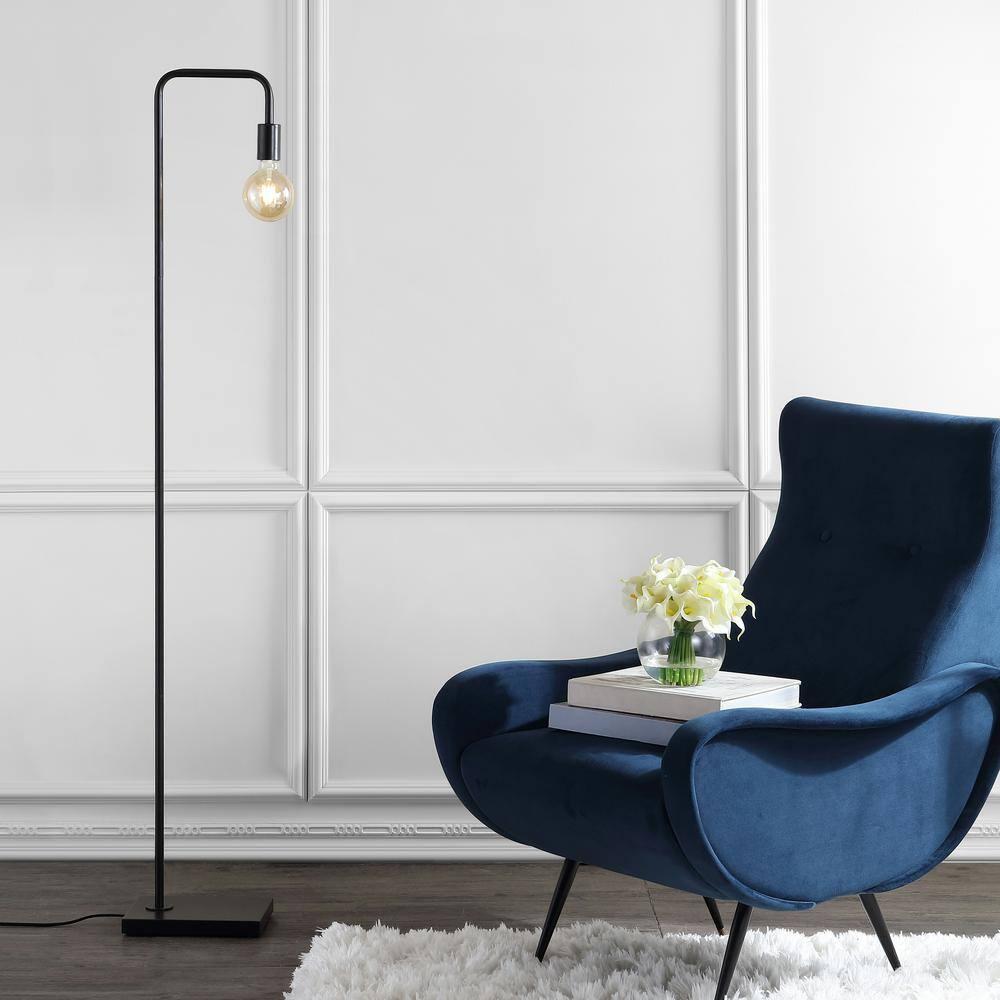 Safavieh Bran Solid Angled 60 in. H Top Floor Lamp, Dark Grey