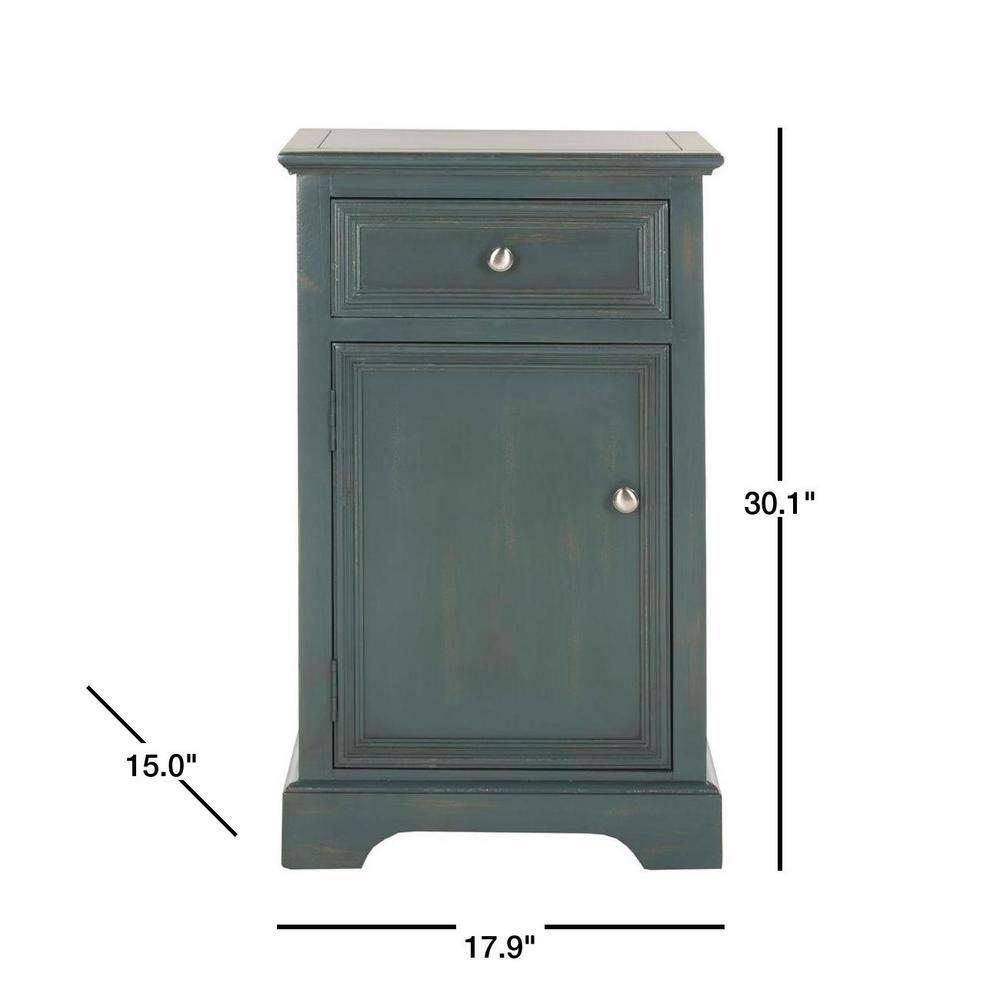 Jarome Nightstand with Storage - Dark Teal - Safavieh.
