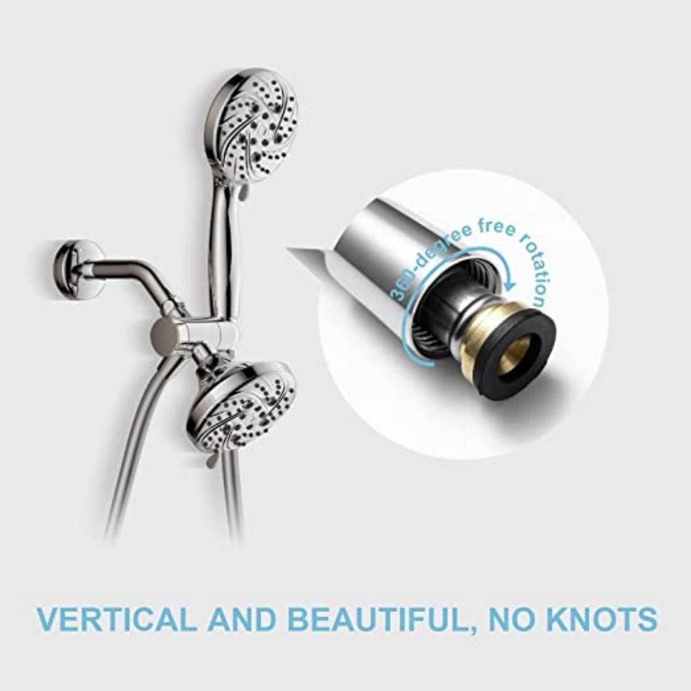 OFFO Ultra-Flex Shower Hose, Premium RV PVC Handheld Shower Head Hose Flex Hoses Extension with Brass Insert and Nut for Bathing Pet Bathing, 60 in Silver Gray