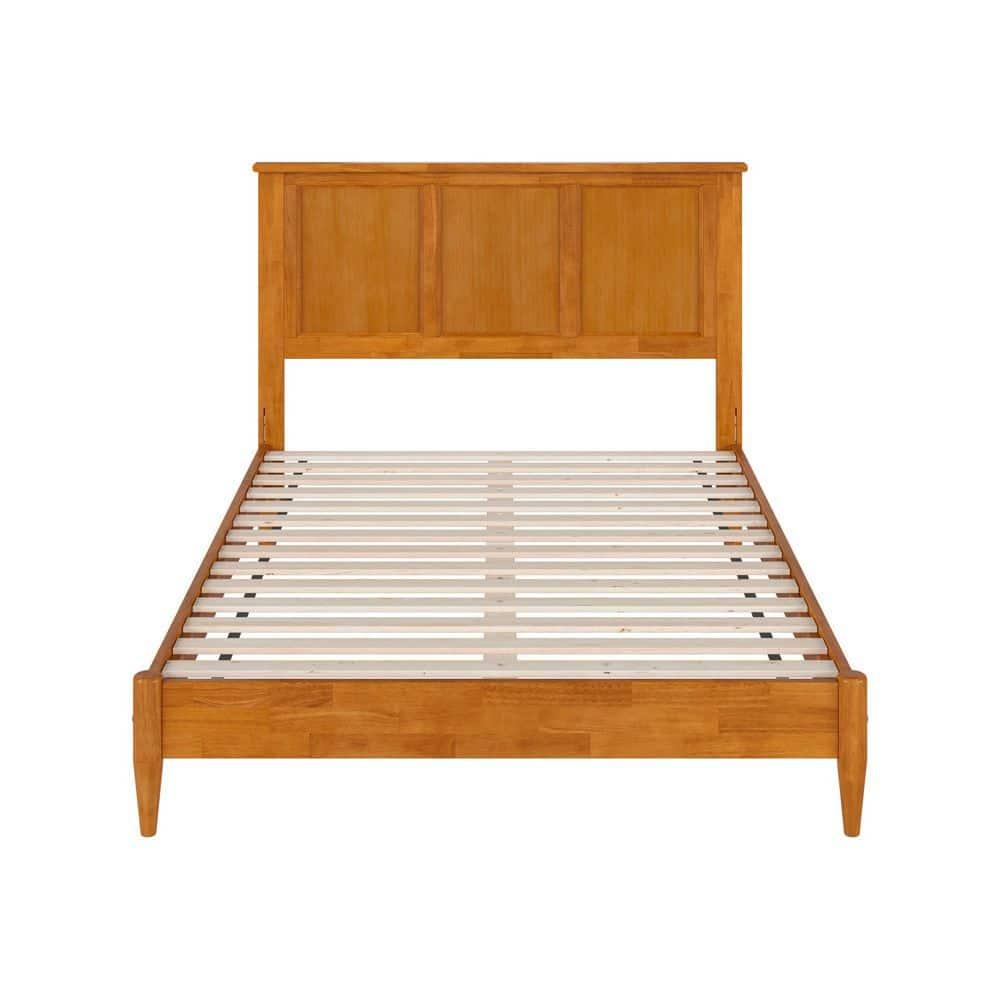 AFI Charlotte Full Solid Wood Low Profile Platform Bed, Light Toffee