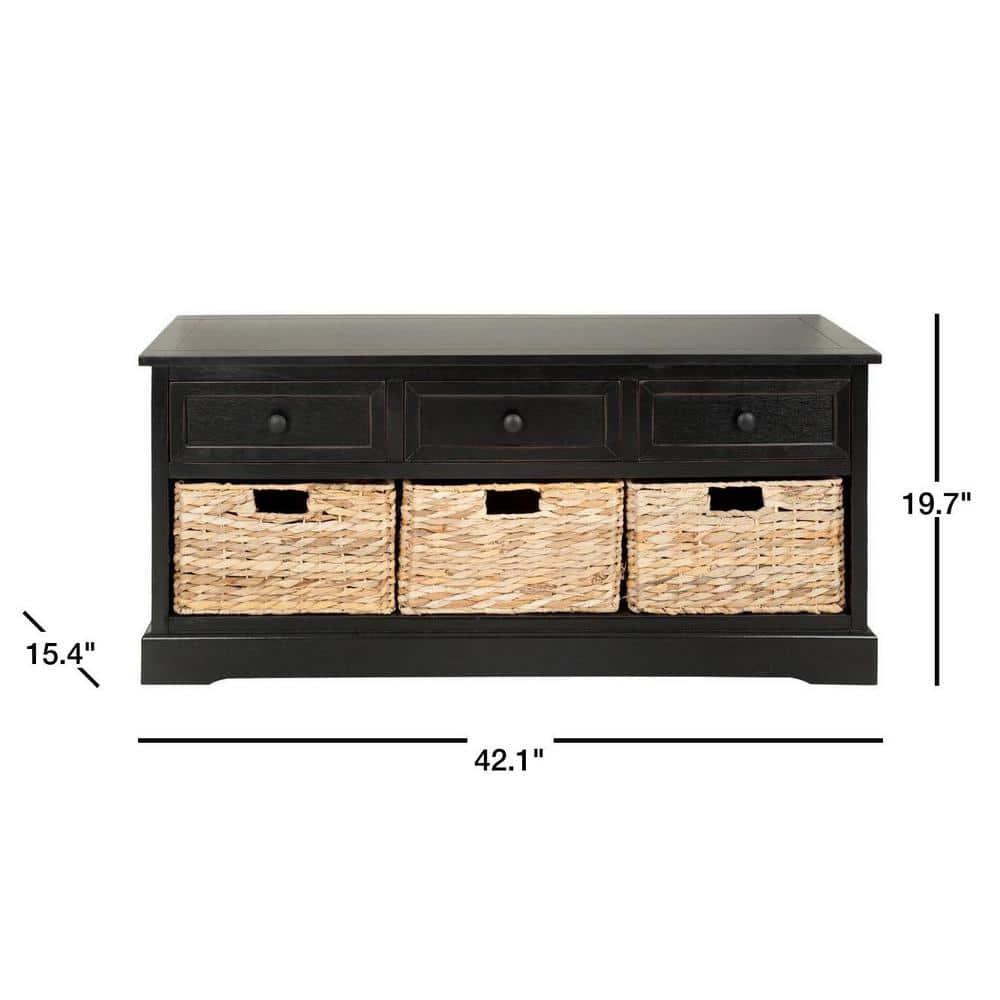 Adayla Solid Wood Drawers Storage Bench