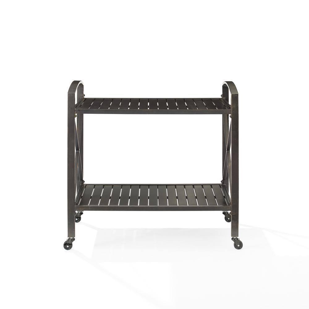 Kaplan Outdoor Steel Bar Cart Bronze - Crosley