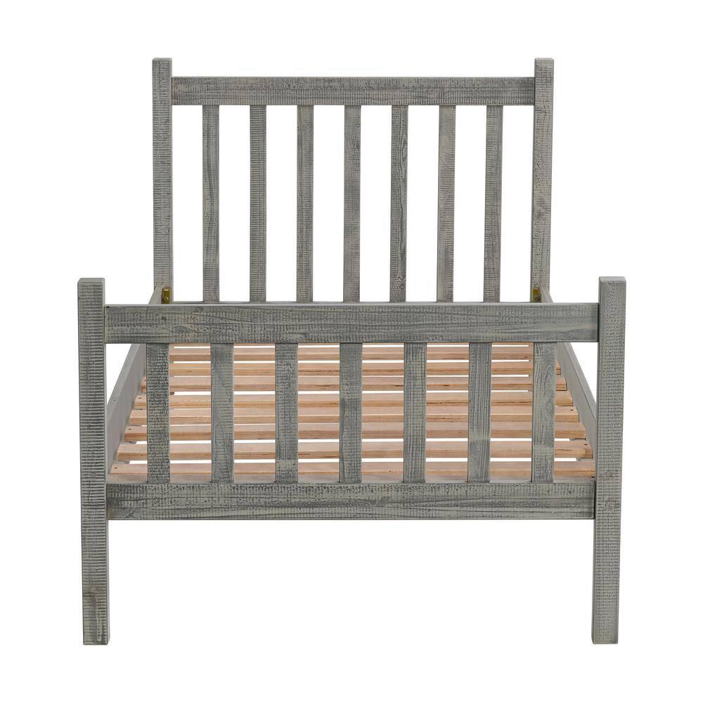 Alaterre Windsor Twin Wooden Weathered Beachhouse Farmhouse Industrial Bohemian Style Bed
