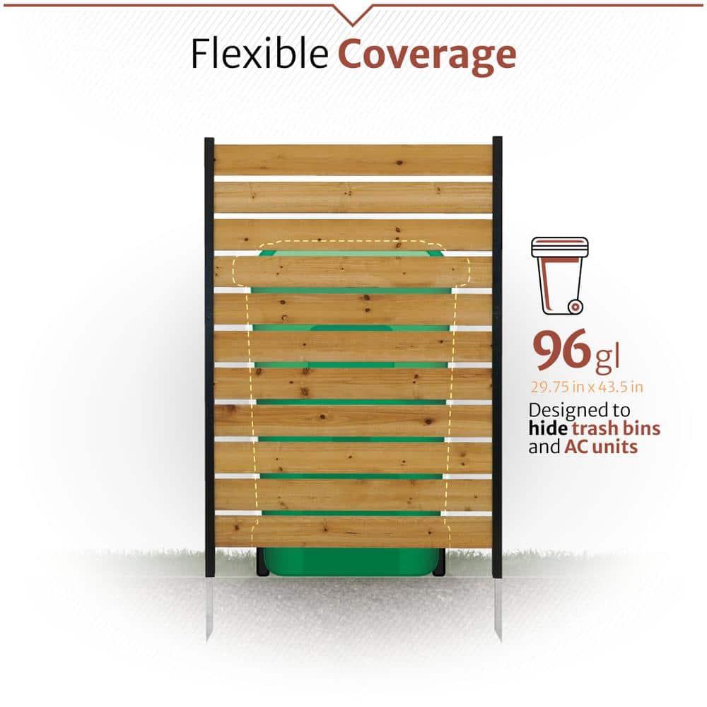 60.5in H x 38.625in W (1 Panel) No Dig Enclo Concord Cedar Wood Privacy Screen, Great to Hide Trash Cans, Decorative Patio Privacy Screen, Outdoor Privacy Fence Panel, Air Conditioner Fence, EC18022