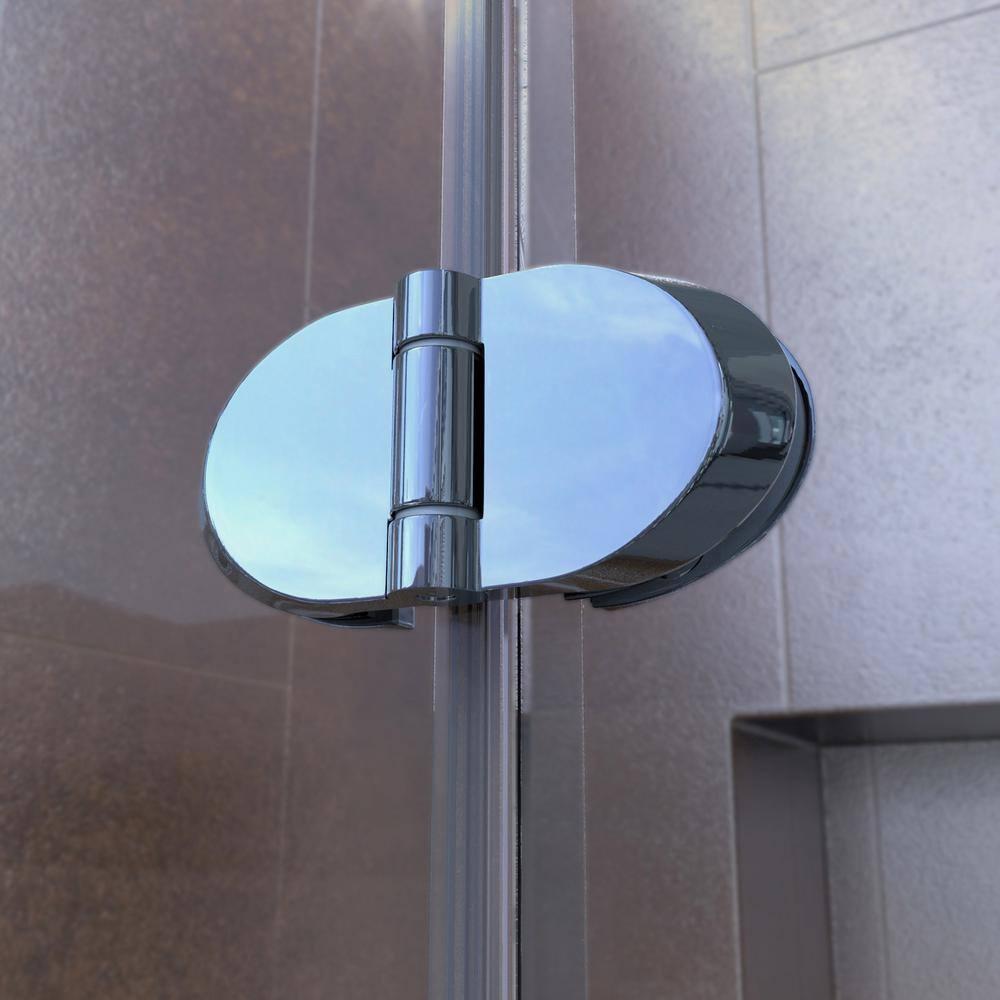 DreamLine Aqua Fold 32" W x 72" H Frameless Square Hinged Shower Enclosure with Base Included DL-6529C-88-01