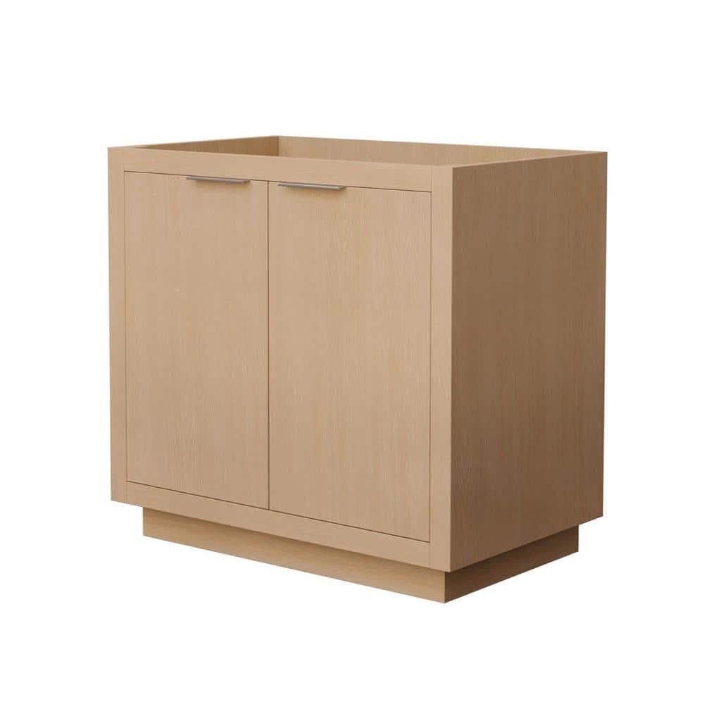 Wyndham Collection Maroni 35.25" Single Bathroom Vanity Base Only In Light Straw