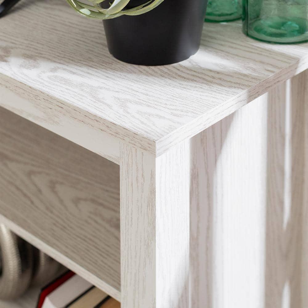 Walker Edison Wren Classic 6 Cubby TV Stand for TVs up to 80 Inches, 70 Inch, White Wash