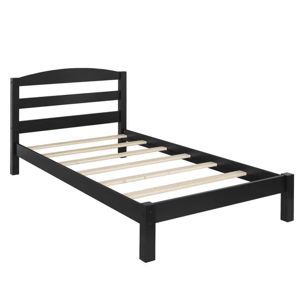 DHP Braylon Twin Size Wooden Bed Frame, Black