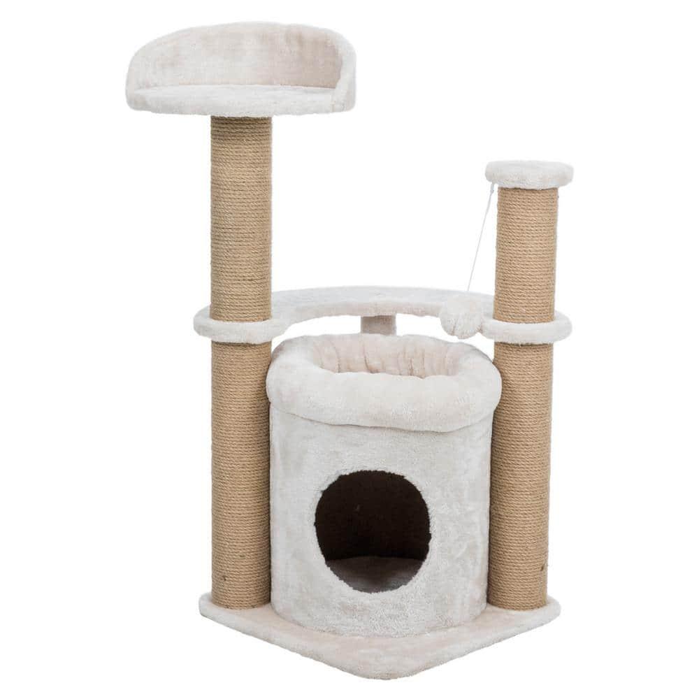 TRIXIE TRIXIE Nayra 32.7" Cat Tree, 3-Level Cat Scratcher, Plush Covered Cat Condo Removable Bed, Platform & Perch