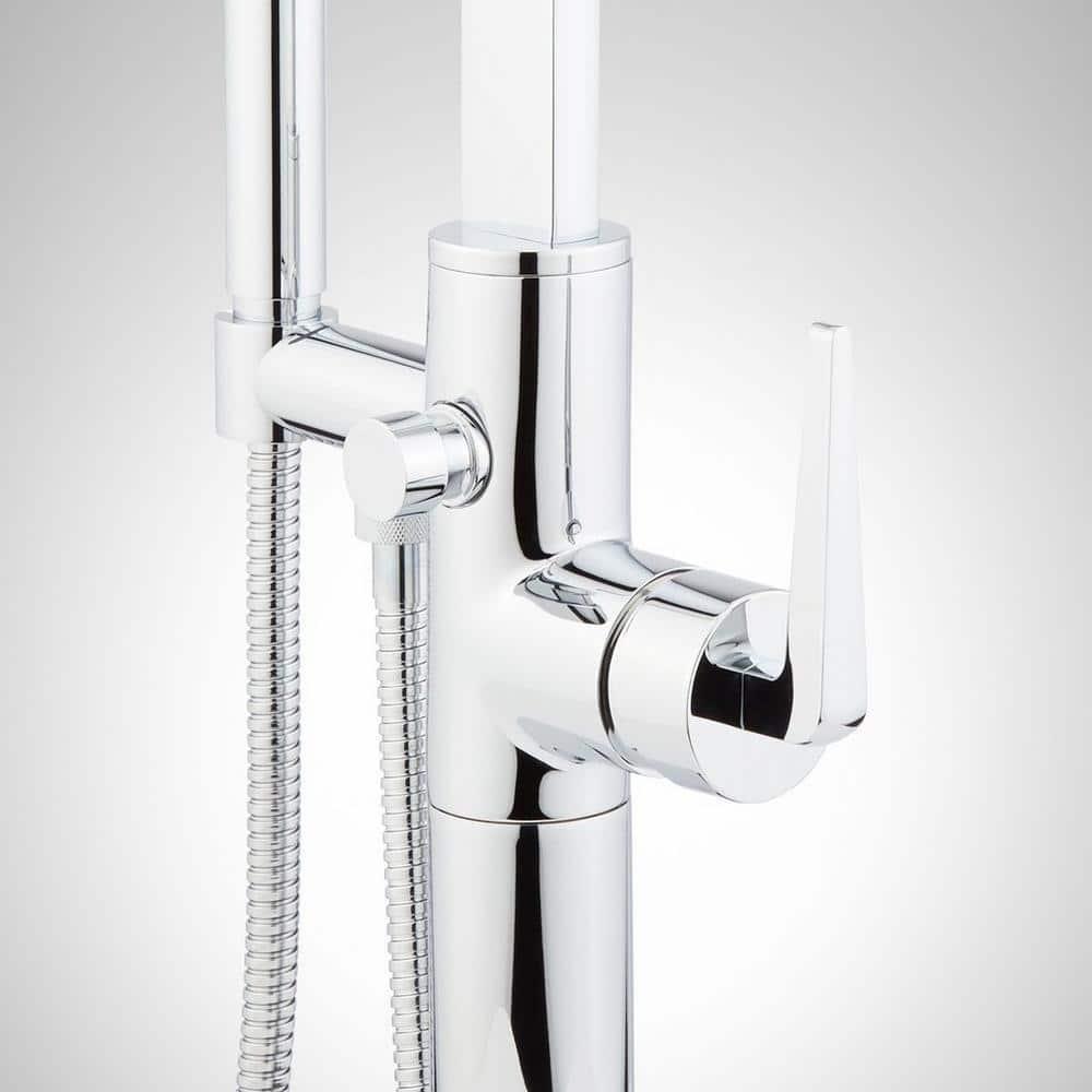 Drea Floor Mounted Tub Filler with Built-In Diverter