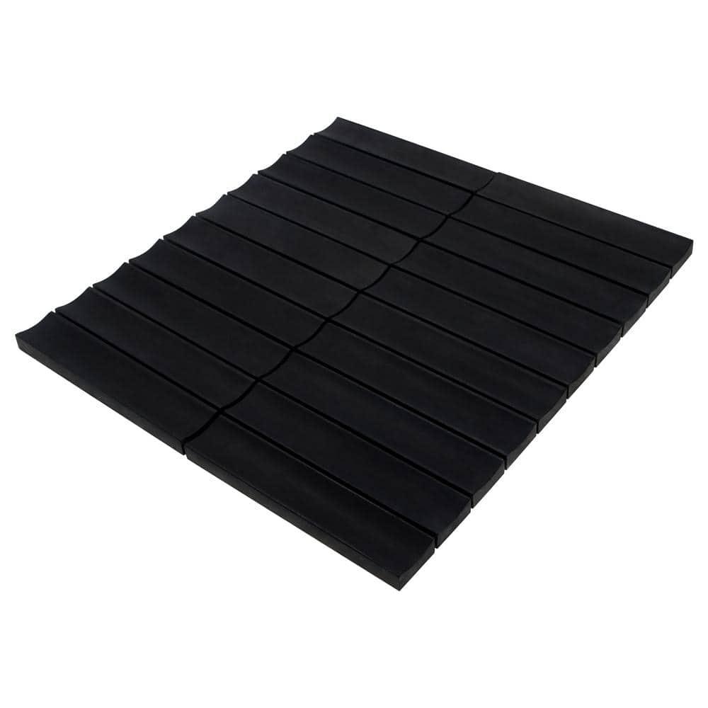 12.52" x 11.89" Honed Flucted Natural Marble Mosaic Tile