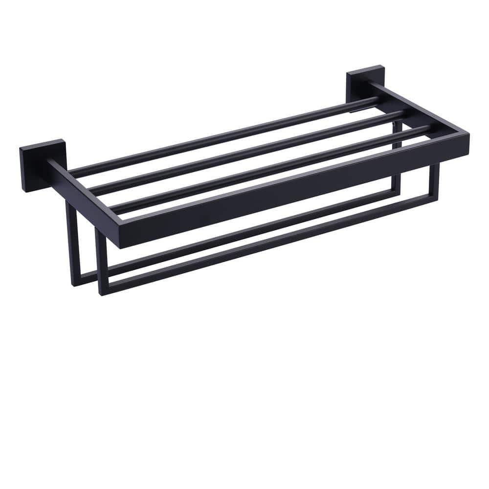 ARCORA AR5150101B-20 2-Tier Wall Mounted Stainless Steel Bathroom Towel Rack With 2 Towel Bars Square Rods