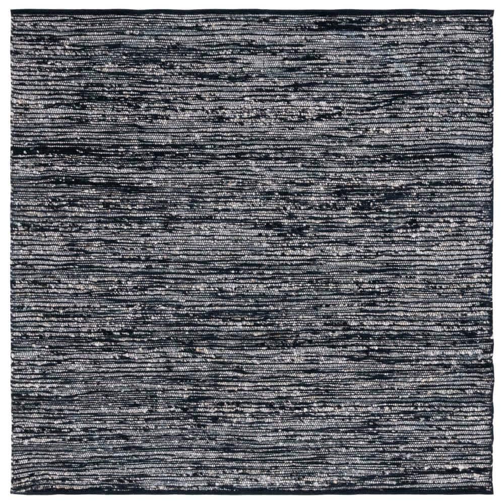 Natura NAT925 Flat Weave Indoor Area Rug - Black - 6'x6' - Safavieh