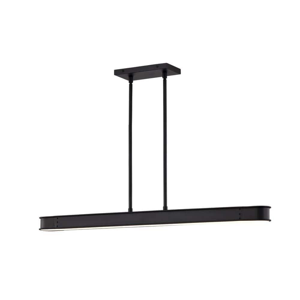 Keren - 36 Inch LED Island Pendant - Textured Black - Acrylic Lens