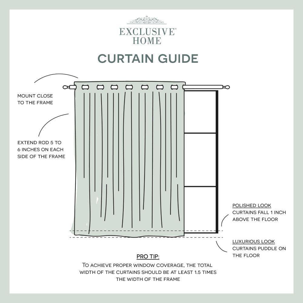 Exclusive Home Sateen Twill Woven Room Darkening Blackout Wide Patio Grommet Top Single Curtain Panel, 100"x84", Charcoal