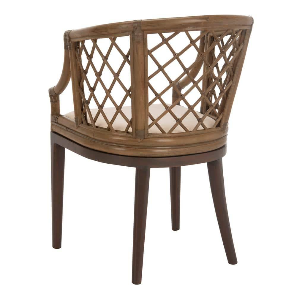 Carlotta Arm Chair - SEA4013 - Greige/White - Safavieh