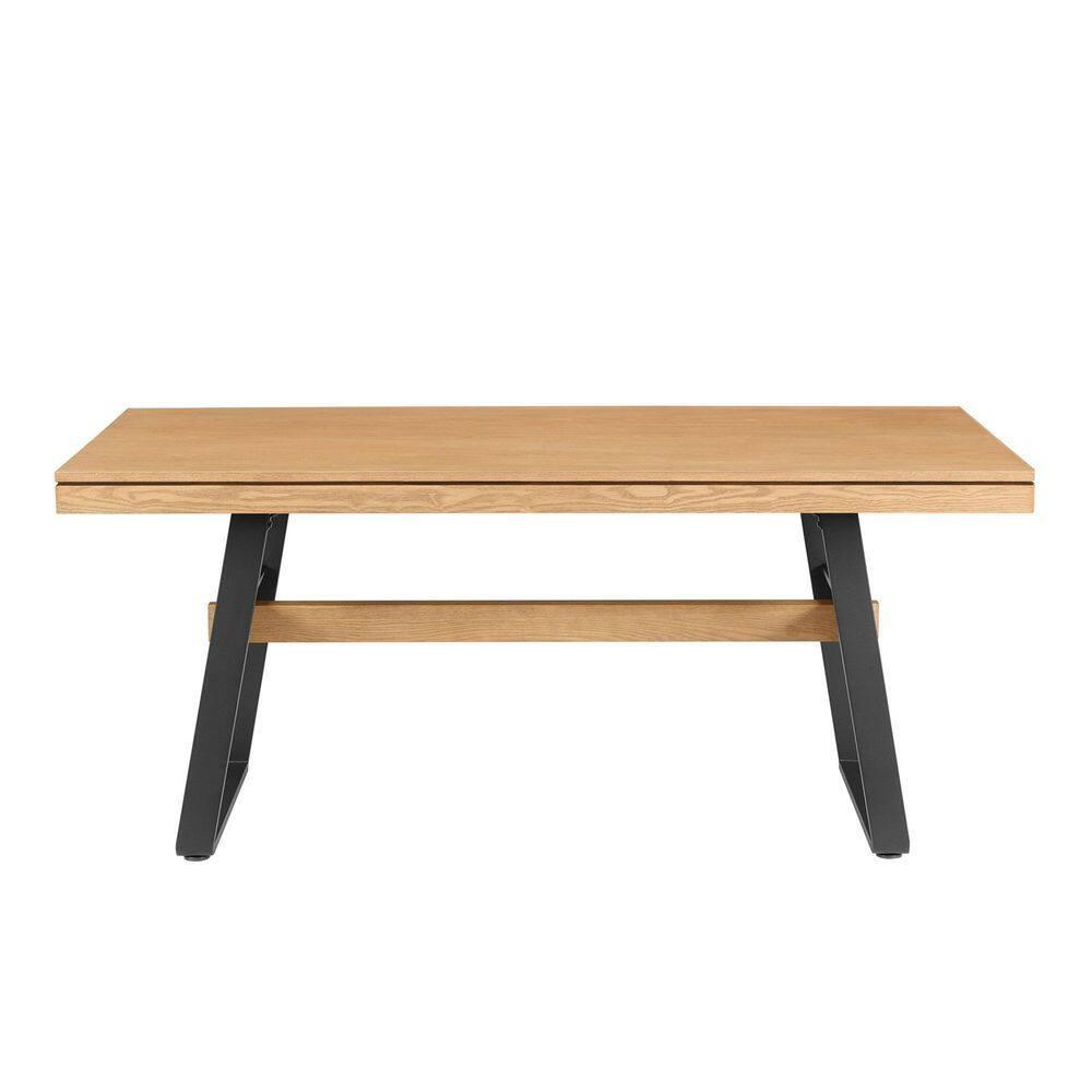 Ash Metal Base Dining Table