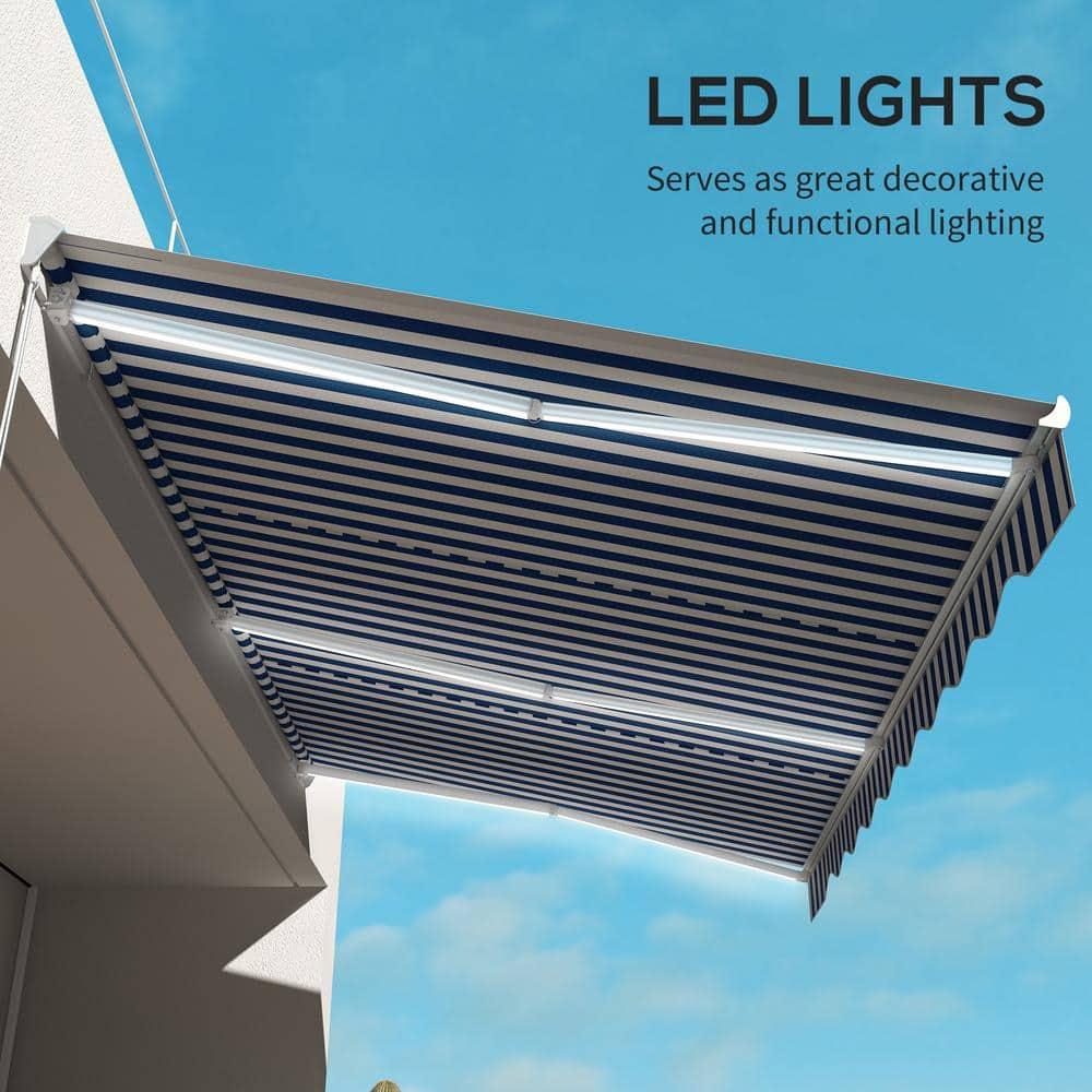 Outsunny Polyester Cover Retractable Patio Awning