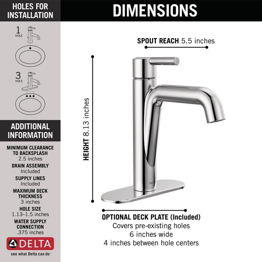 Nicoli Single Hole Bathroom Faucet with Drain Assembly, Single Handle Bathroom Sink Faucet