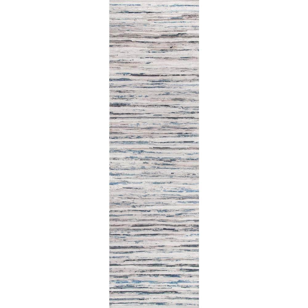 Nuloom Maile Cotton Kitchen Runner Indoor Area Rug - Hallway, Entryway, 2' 6" x 8', Blue
