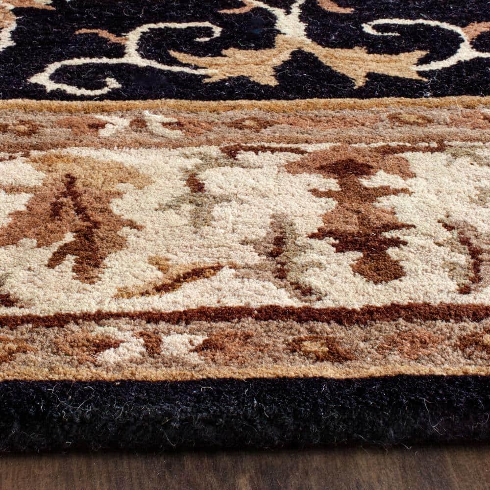 SAFAVIEH Empire Naira Oriental Wool Area Rug, Black/Ivory, 2' x 3'