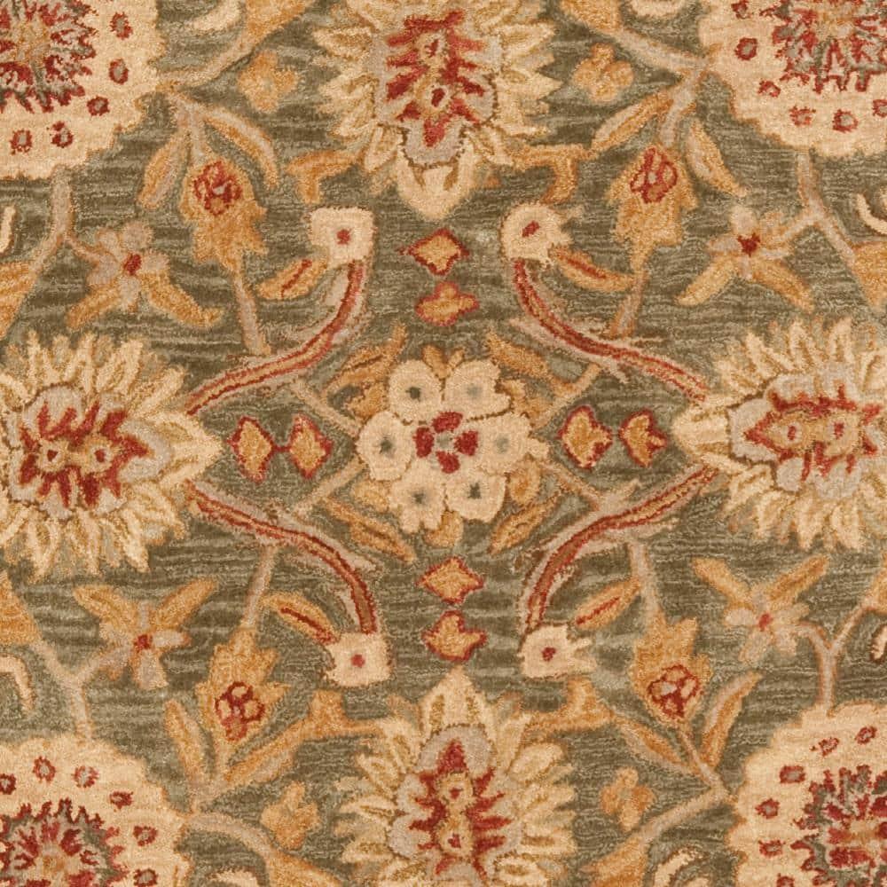 Anatolia Sage/Ivory 4 ft. x 4 ft. Round Border Area Rug