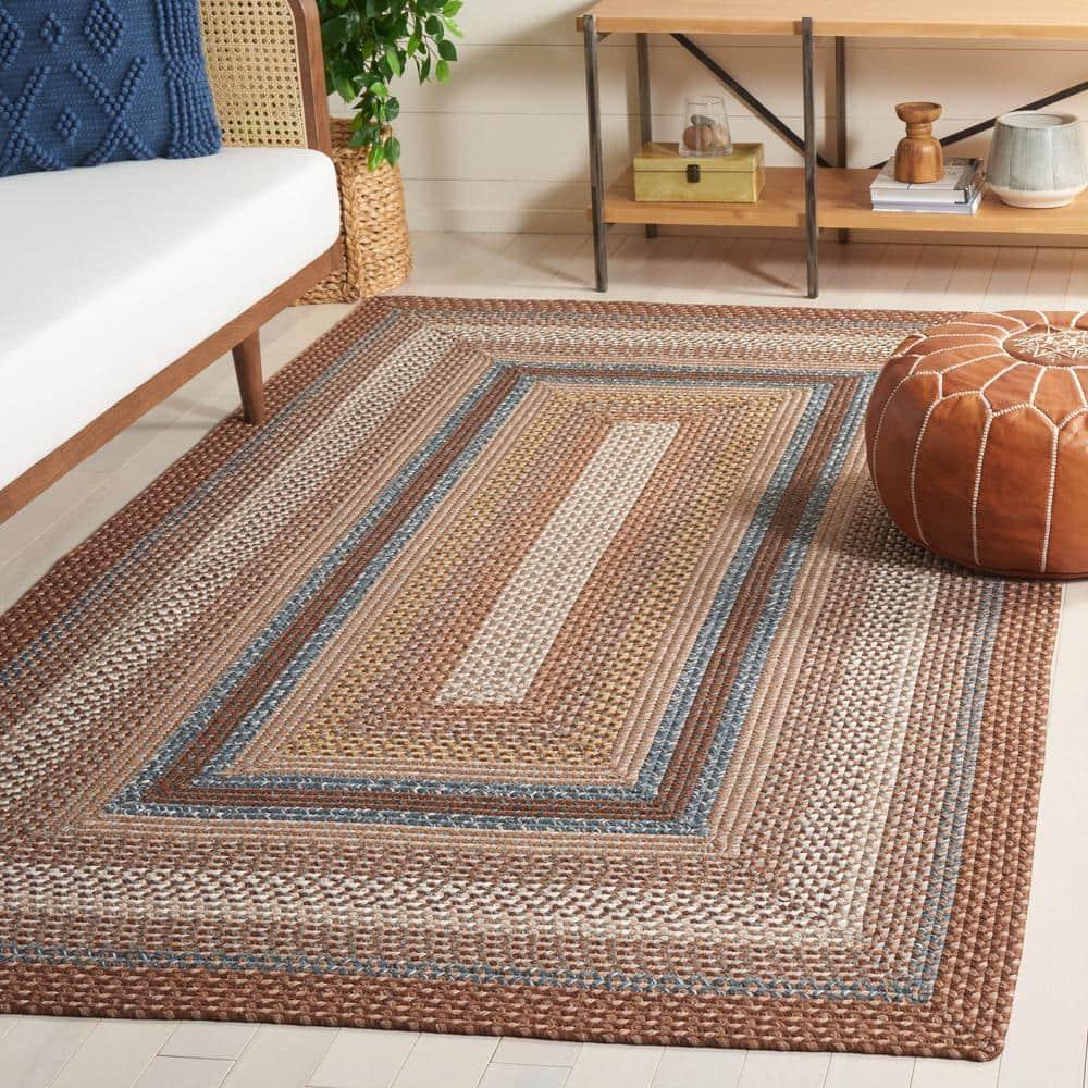 Braided BRD313 Hand Woven Accent Rug - Brown/Multi - 2'x3' - Safavieh.