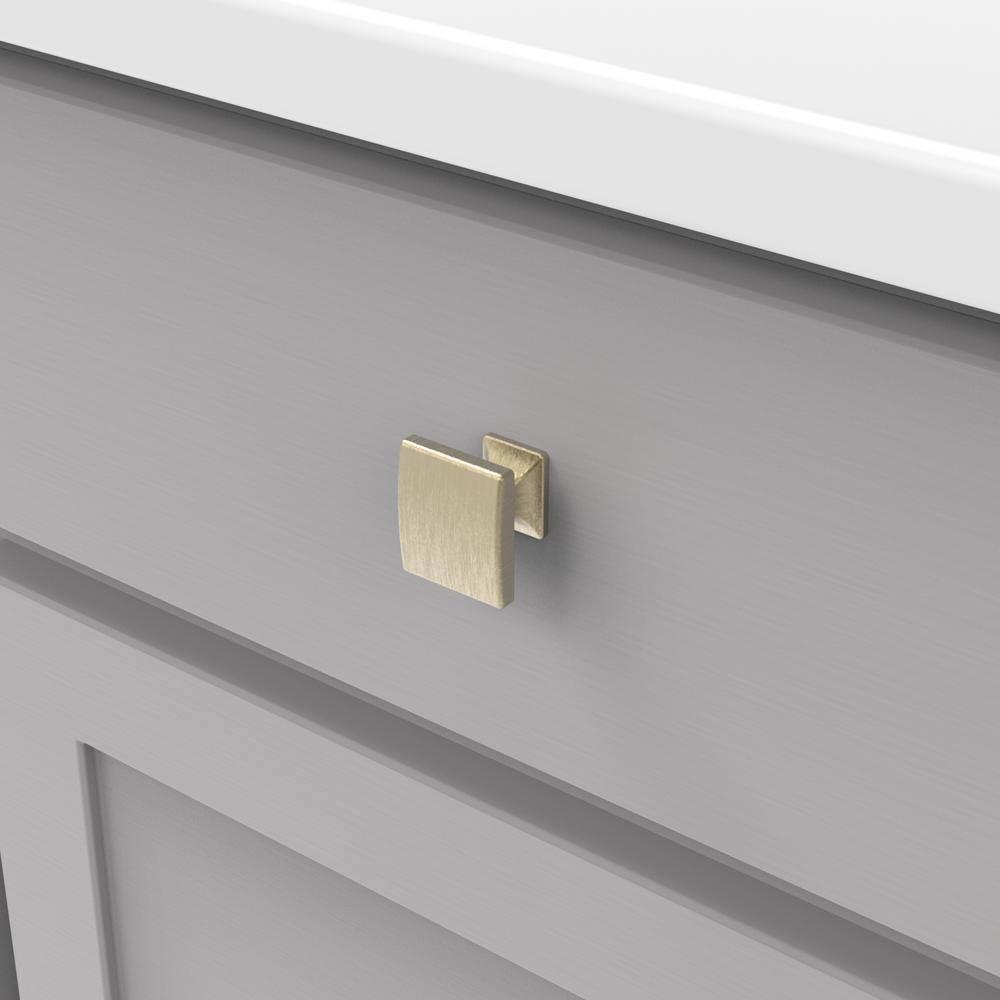 Hickory Hardware Forge Collection Rectangular Knob - 1-7/16" x 1-1/4 " Cabinet Knob Champagne Bronze - Farmhouse Hardware for Drawers & Cabinets (Set of 10)