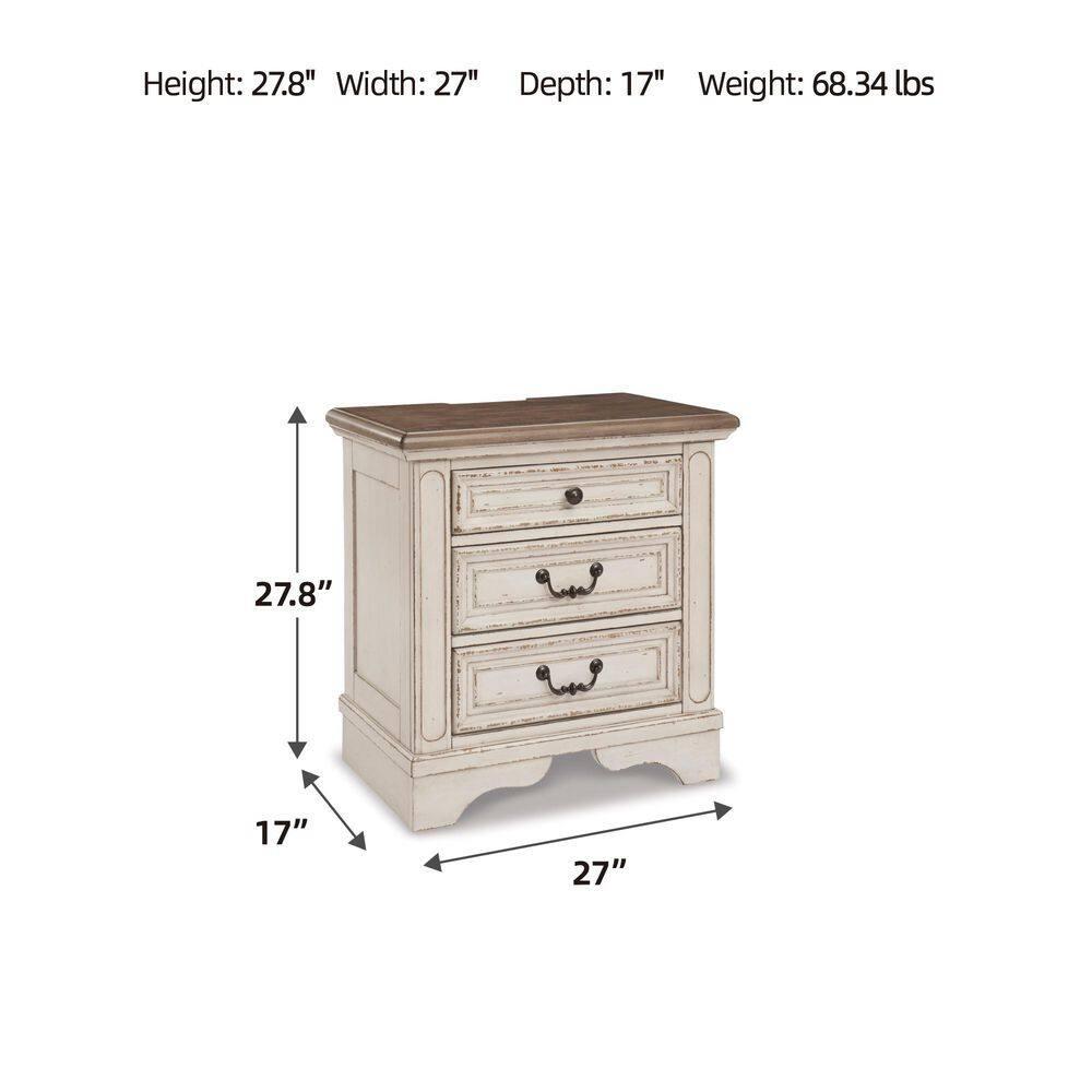 Hayley 3 - Drawer Nightstand in White