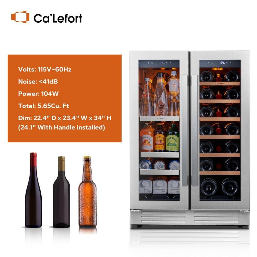 Ca'Lefort 24 Inch Dual Zone Stainless Steel Wine and Beverage Refrigerator
