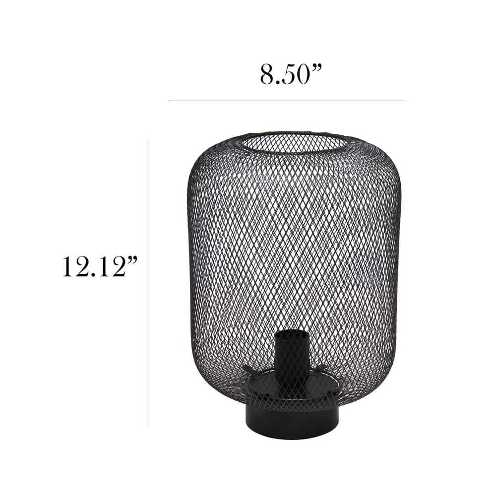Metal Mesh Industrial Table Lamp Black - Simple Designs: ETL Listed, No Assembly Required