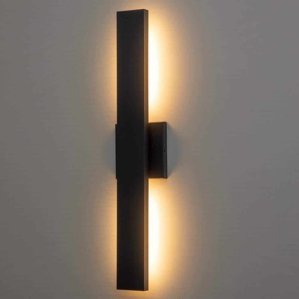 C Cattleya 2-Light Integrated LED  Outdoor Wall Light with Matte Black Finish