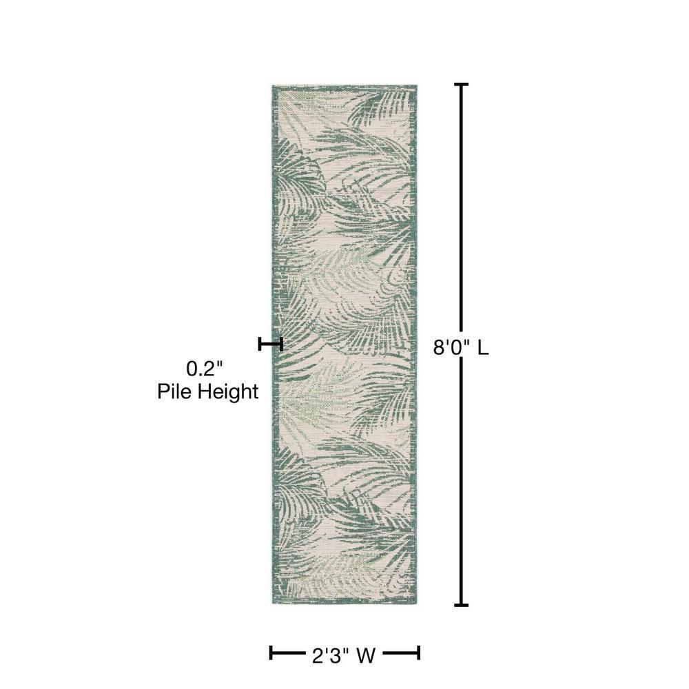Courtyard CY7557 Power Loomed Indoor/Outdoor Runner Rug - Beige/Green - 2'3"x8' - Safavieh.