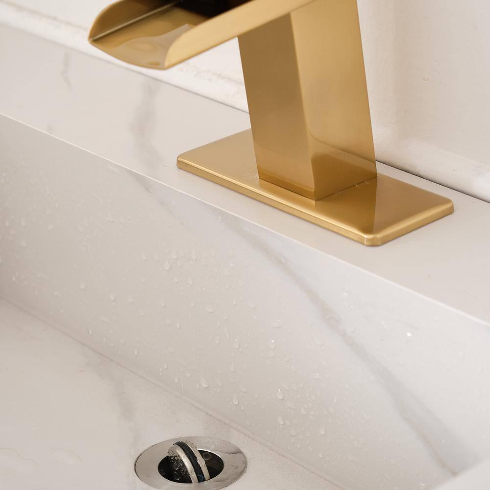 HGN TPLT-001LSJ-DP-XS HGN Waterfall Spout Bathroom Faucet with Pop-up Drain