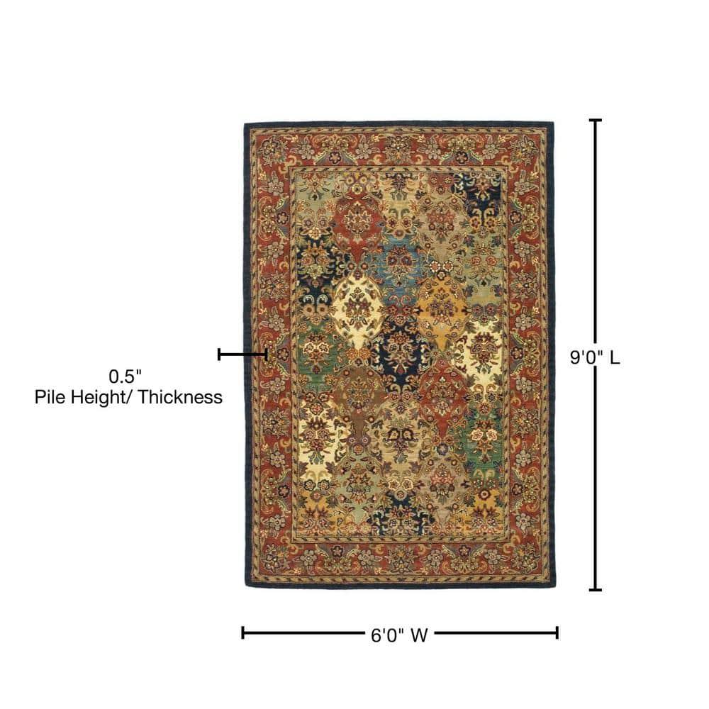 Heritage HG911 Hand Tufted Area Rug - Multi/Burgundy - 6'x9' - Safavieh.